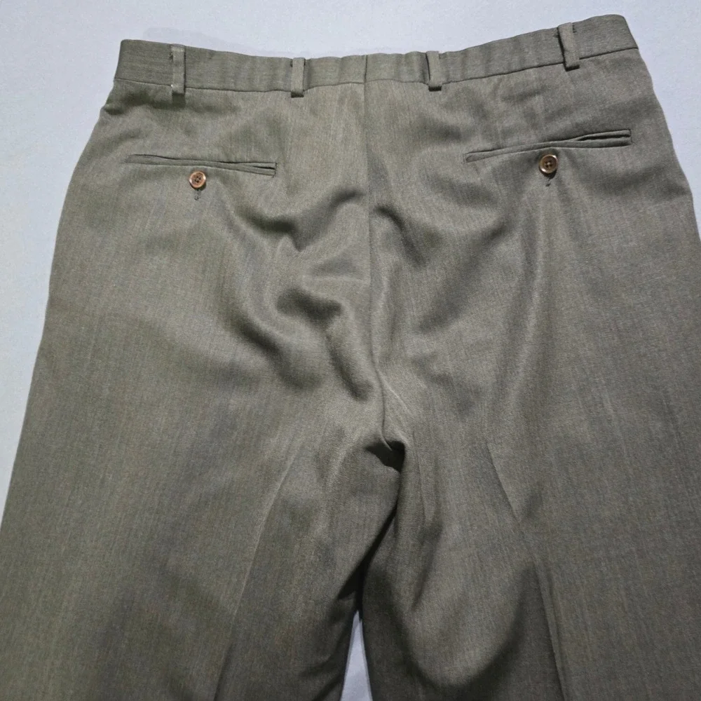 Brooks Brothers 346 Dress Pants Mens 36x32   100% Wool Flat Front Trousers